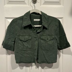 Avec Les Filles Green cropped top/jacket (size XS)